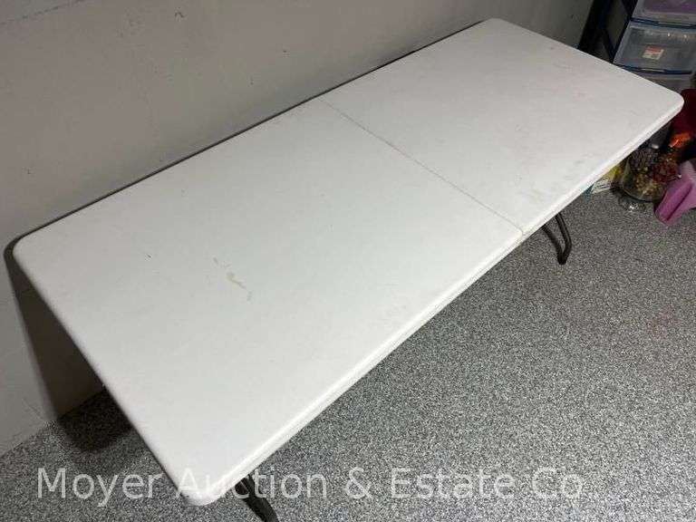 Plastic Folding Table, 70"x30" Tabletop