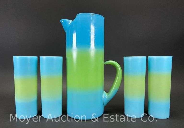 Blendo Bermuda Twist Pitcher with 4 Juice Glasses, 7" and 11"h image