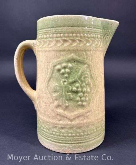 Stoneware Pitcher, with Grape Design, 8"h image