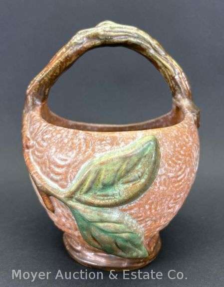 Weller Pottery "Malverne" Basket, 8.5"h image
