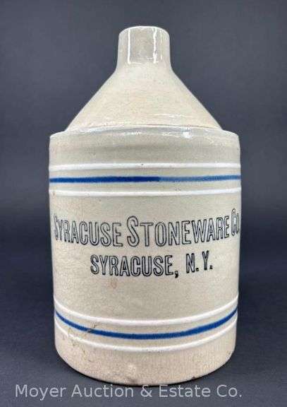 Syracuse Stoneware Co. Stoneware Advertising Jug, 9.5"h x 5.5"w image