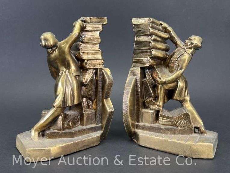 Pair of Brass Colonial Librarian Bookends, 6"h image