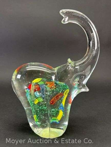 Art Glass Elephant, 8"h image