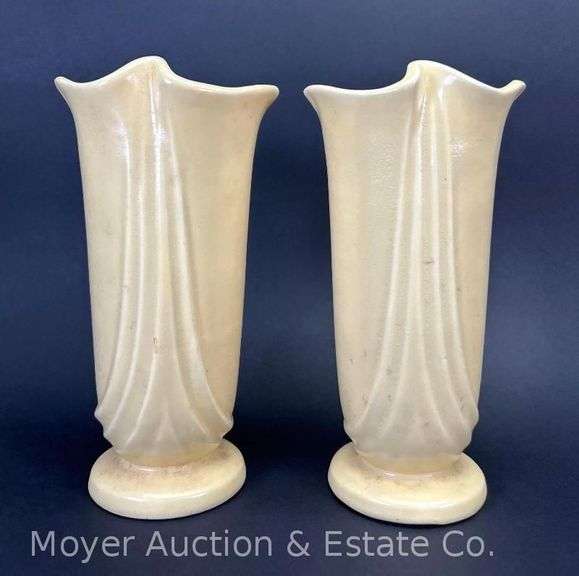 Pair of Weller Pottery Vases, 8"h
