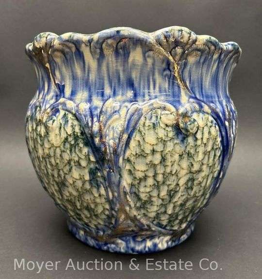 Sponge Paint Decorated Pottery Jardiniere ,11"w x 9"h image