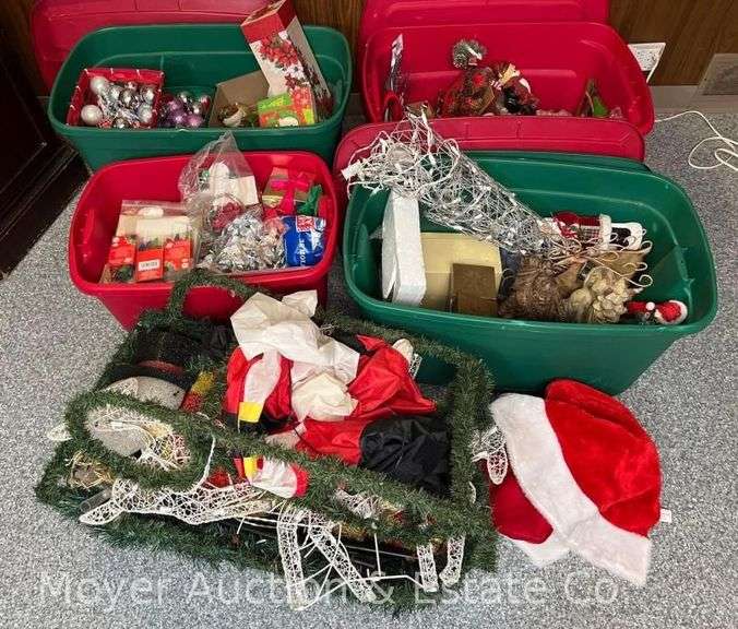 Group of Christmas Decor, Ornaments, Etc.