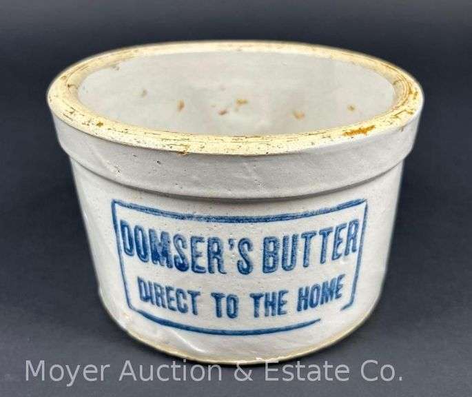 Domser's Butter Stoneware Advertising Crock, 3.75"h x 6"w image