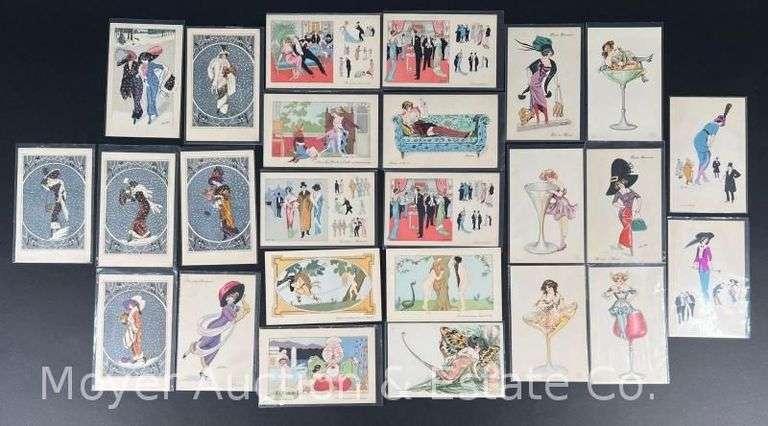 Group of Vintage French Fashion Related Postcards image