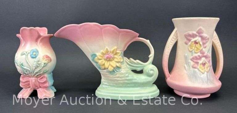 (3) Hull Art Pottery Vases, 6"-7"h image