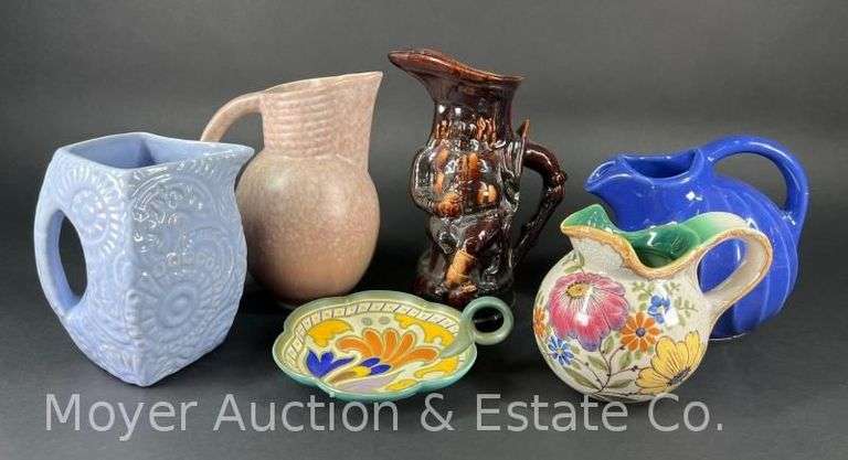 Group of Asst. Pottery Pitchers, 5.5"-10.5"h image