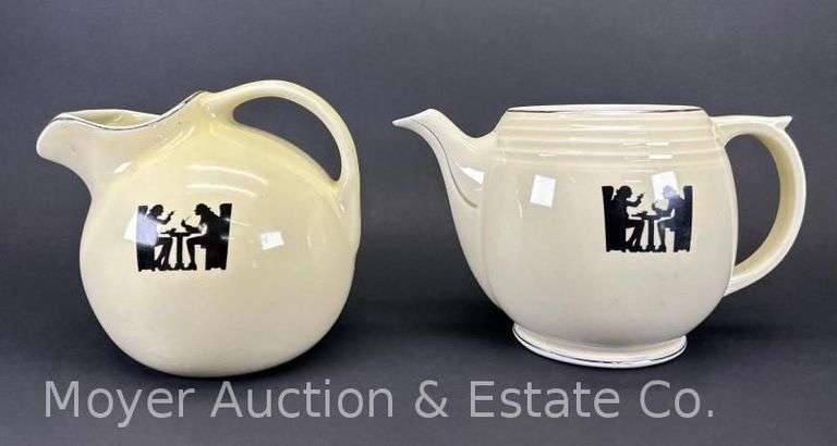 Hall Silhouette Teapot (no lid) and Pitcher, 6.5"-7"h image