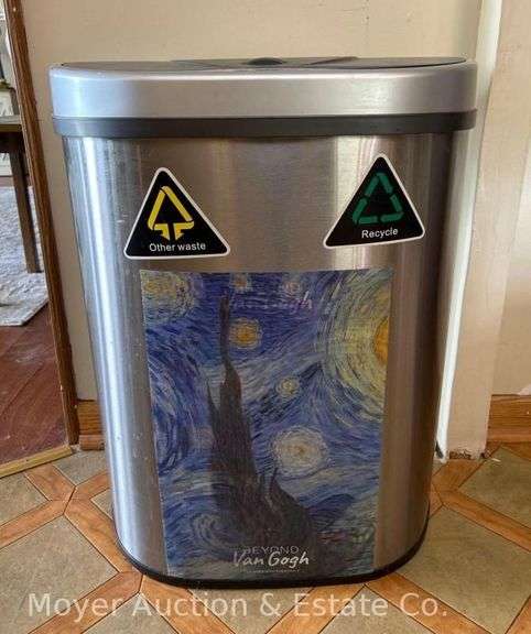 NineStars Stainless Trash/Recycling Can, 26"h