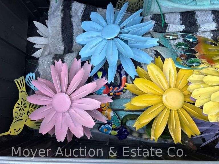Group of Metal Garden Decor