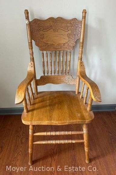 Pressed Back Captains Dining Chair