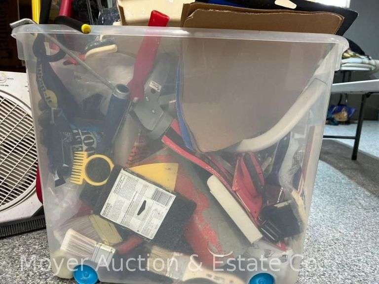 Contents of Basement Shelves, Household, Cleaning, Canning Jars, Tools, Etc.