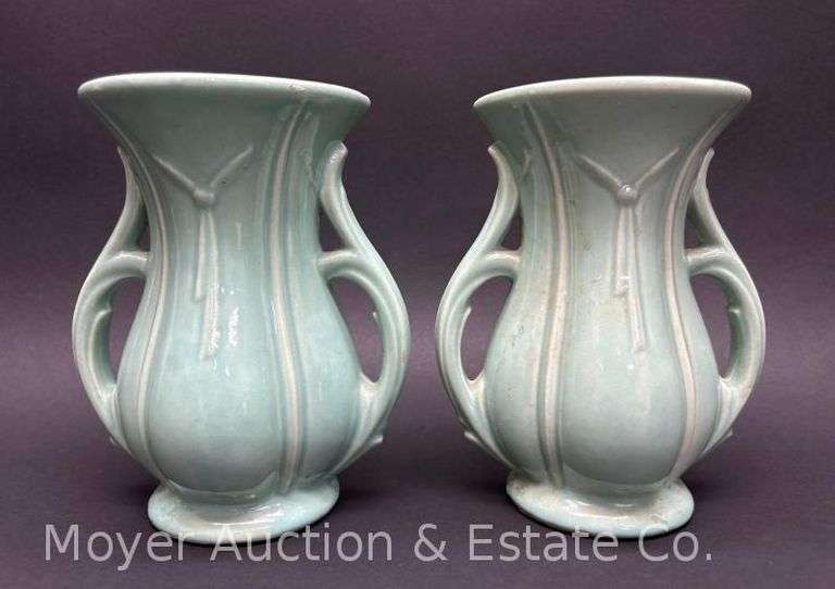 Pair of McCoy Pottery Vases, 8"h image