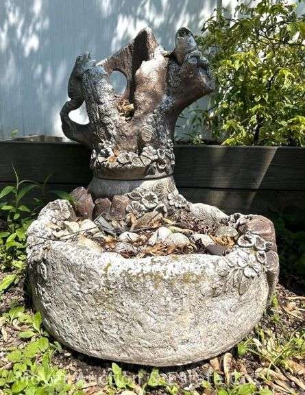 Concrete Garden Fountain, 24"h