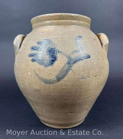 Stoneware Ovoid Jar, with Cobalt Decoration, Unmarked image