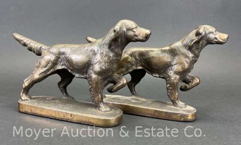 Pair of Cast Iron Pointer Dog Bookends, 7.5"h image