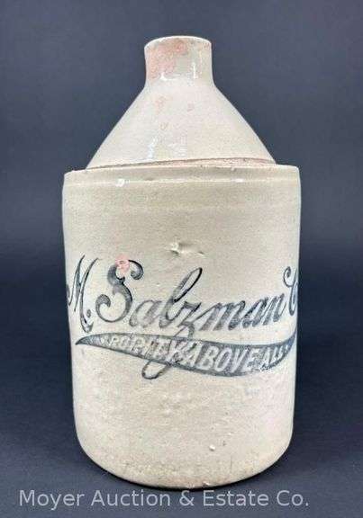 M. Salzman Co. Stoneware Advertising Jug, 10"h x 6"w image