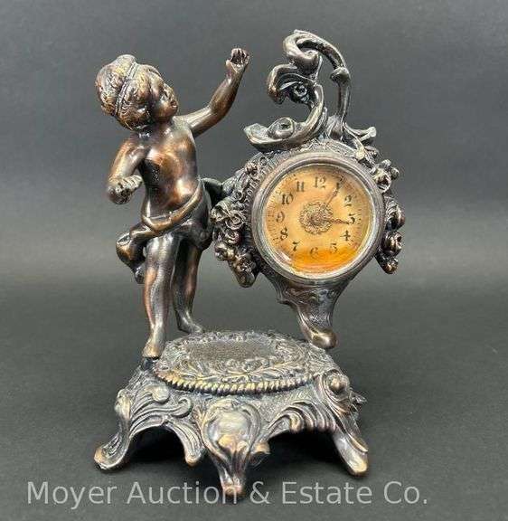 Figural Cherub Mantle Clock, 7.5"h image