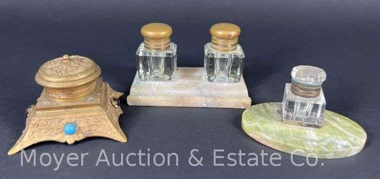 (3) Inkwells, 3.5"-5"w image