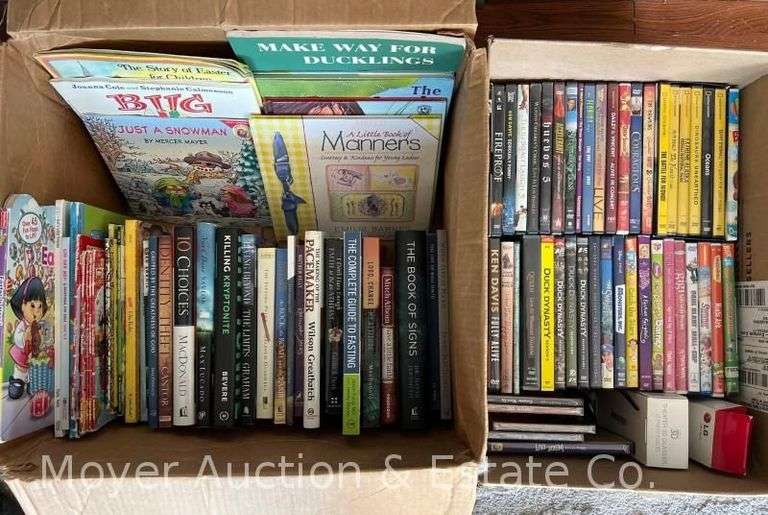 Group of DVDs and Books, Religious, Children’s, Etc.