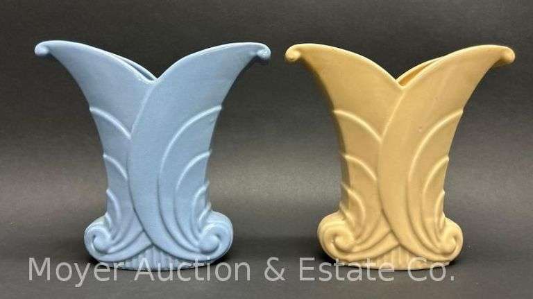 (2) Abingdon Pottery Vases, 7"h image