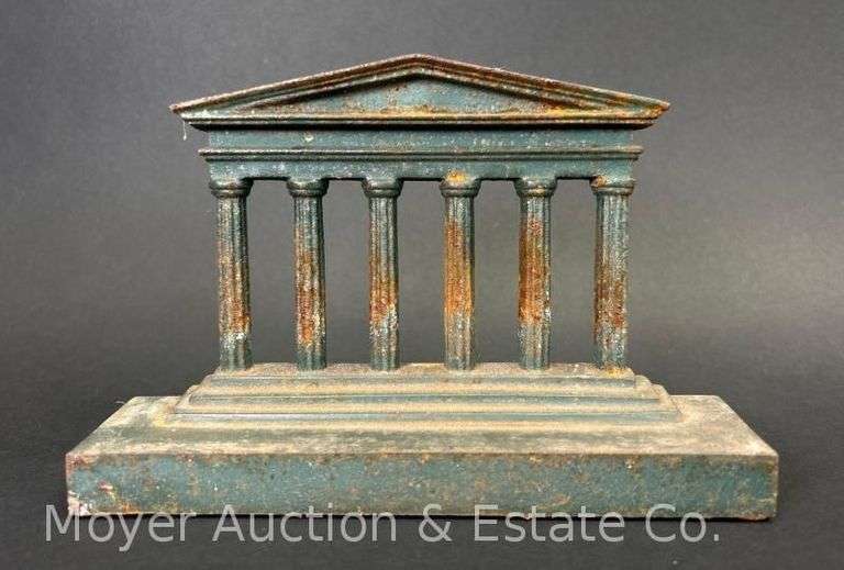 Cast Iron Parthenon Doorstop, Bradley & Hubbard Co., 4.75"h image