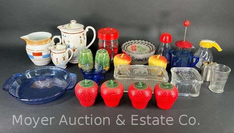 Group of Vintage Kitchen, Pitchers, Refrigerator Dishes, Etc. image