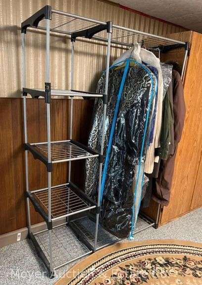 Clothes Rack with Shelves, 46"x19"x68"h