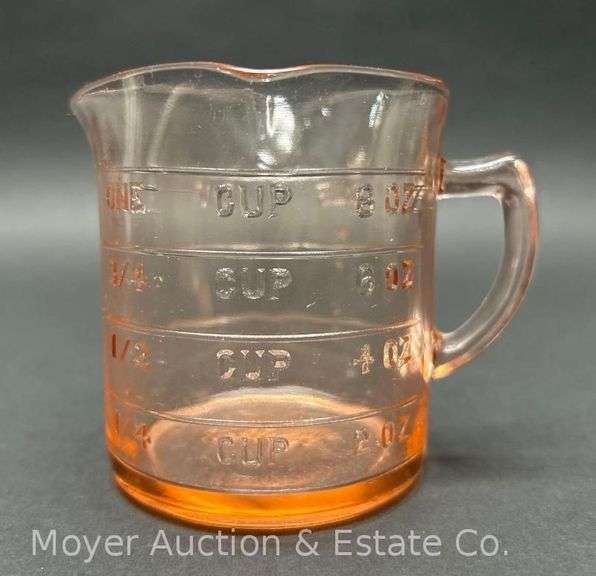 Vintage Pink Kelloggs 1-Cup Glass Measuring Cup image