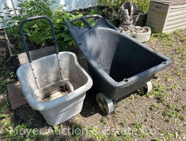 (2) Poly Garden Carts, 22" and 26"w