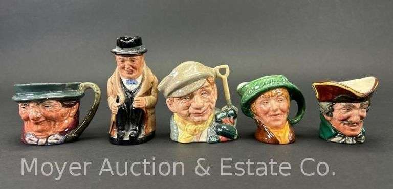 (5) Miniature Royal Doulton Toby Jugs, 2.5"-3.5"h image