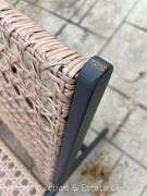 Patio Side Chair, Poly Wicker Seat and Back with Metal Frame, 24"w