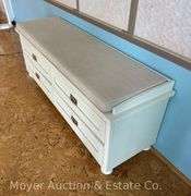 4 Drawer Storage Bench, with Cushion, 54"x16"x21"h