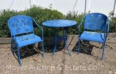 (3) Piece Metal Patio Set, Table is 30"w