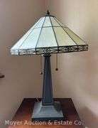 Stained Glass Desk Lamp, 19"h