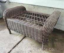 Poly Wicker Ottoman, 30"w