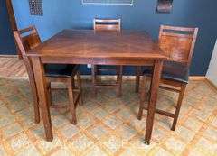 (5) Piece Bar Height Dining Set, 24" Seats Height, 42" Square Tabletop