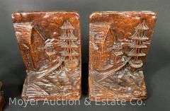 (5) Pairs of Resin/Wood Bookends