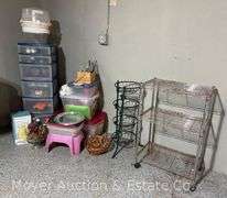 Group of Household, Party Supplies, Small Metro Rack, Etc.