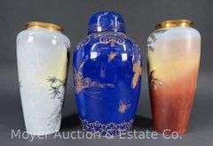 (2) Vases with Urn, 8.5"-10"h