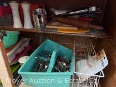 Contents of Kitchen, Dishes, Tupperware, Flatware, Cooking Utensils, Serving-ware, Etc.