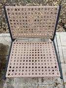 Patio Side Chair, Poly Wicker Seat and Back with Metal Frame, 24"w
