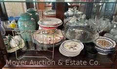 Contents of China Cabinet: Figural Salt and Pepper Shakers, Serving-ware, Etc.