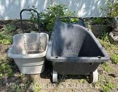 (2) Poly Garden Carts, 22" and 26"w