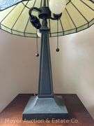 Stained Glass Desk Lamp, 19"h