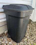 Black Flip Top Garbage Can, 32"h
