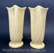 Pair of Weller Pottery Vases, 8"h